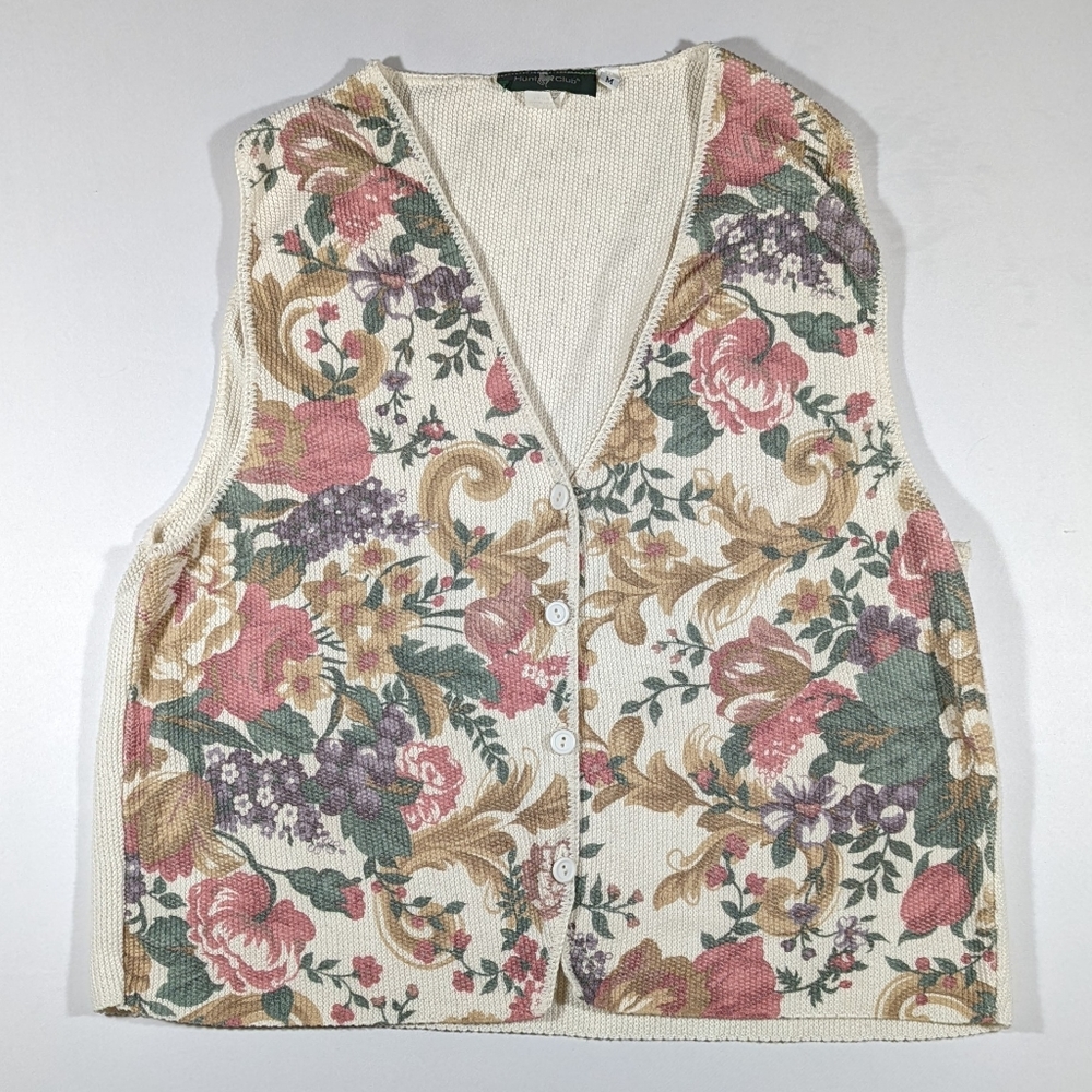 Vintage 90s Hunt Club Sz Med Cardigan Vest